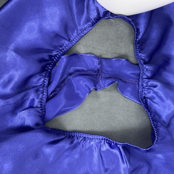 Vintage Delicates Purple Satin Lingerie Set M Medium 2 Piece Crop Cami Tap Short - Picture 10 of 11